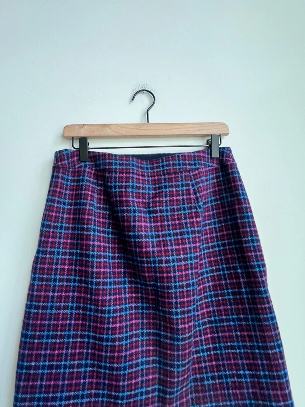 New TALBOTS plaid wool faux wrap Skirt lined Academia preppy Scalloped Old Money - Picture 13 of 14
